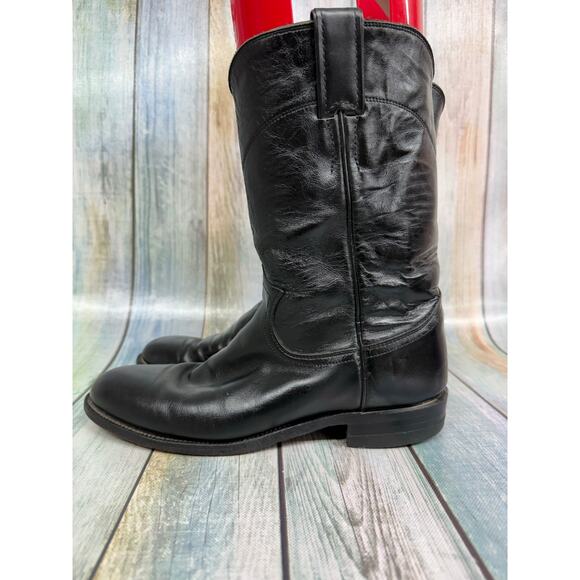 Justin Black Cowboy Boots Women's Size 8.5 Western Cowgirl Vintage USA - Picture 3 of 8